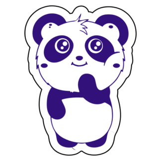 Shy Panda Sticker (Purple)
